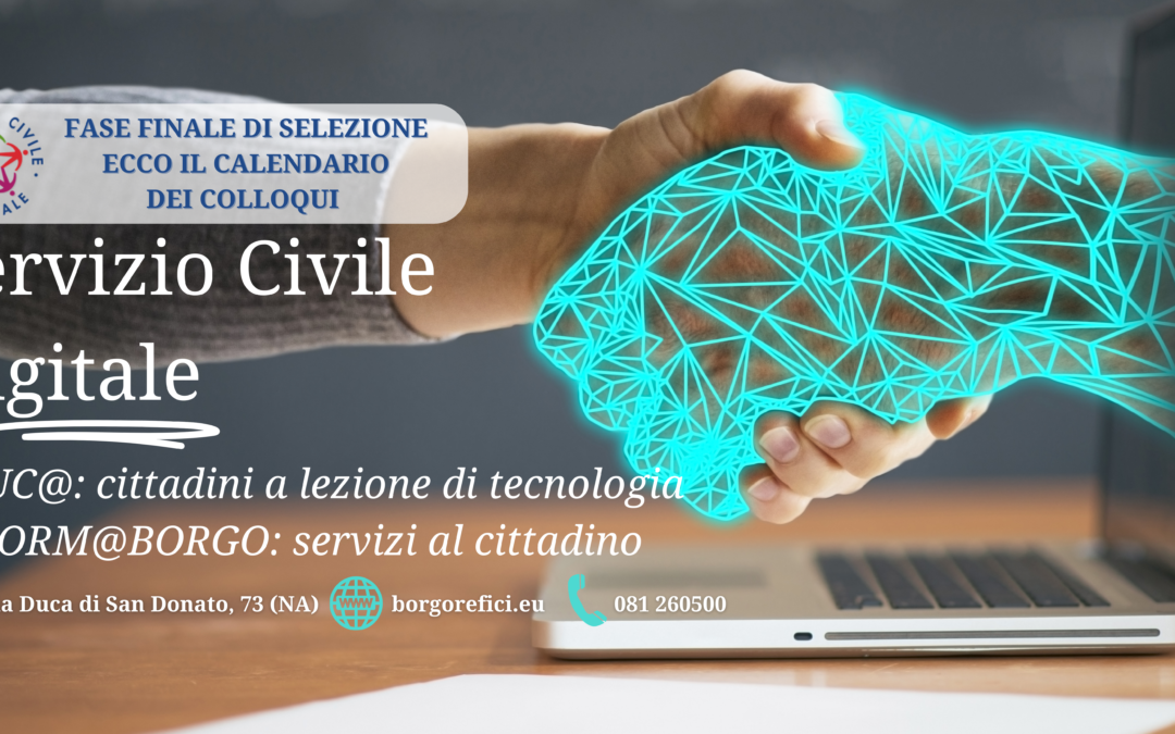 Servizio Civile Digitale: ecco il calendario dei colloqui